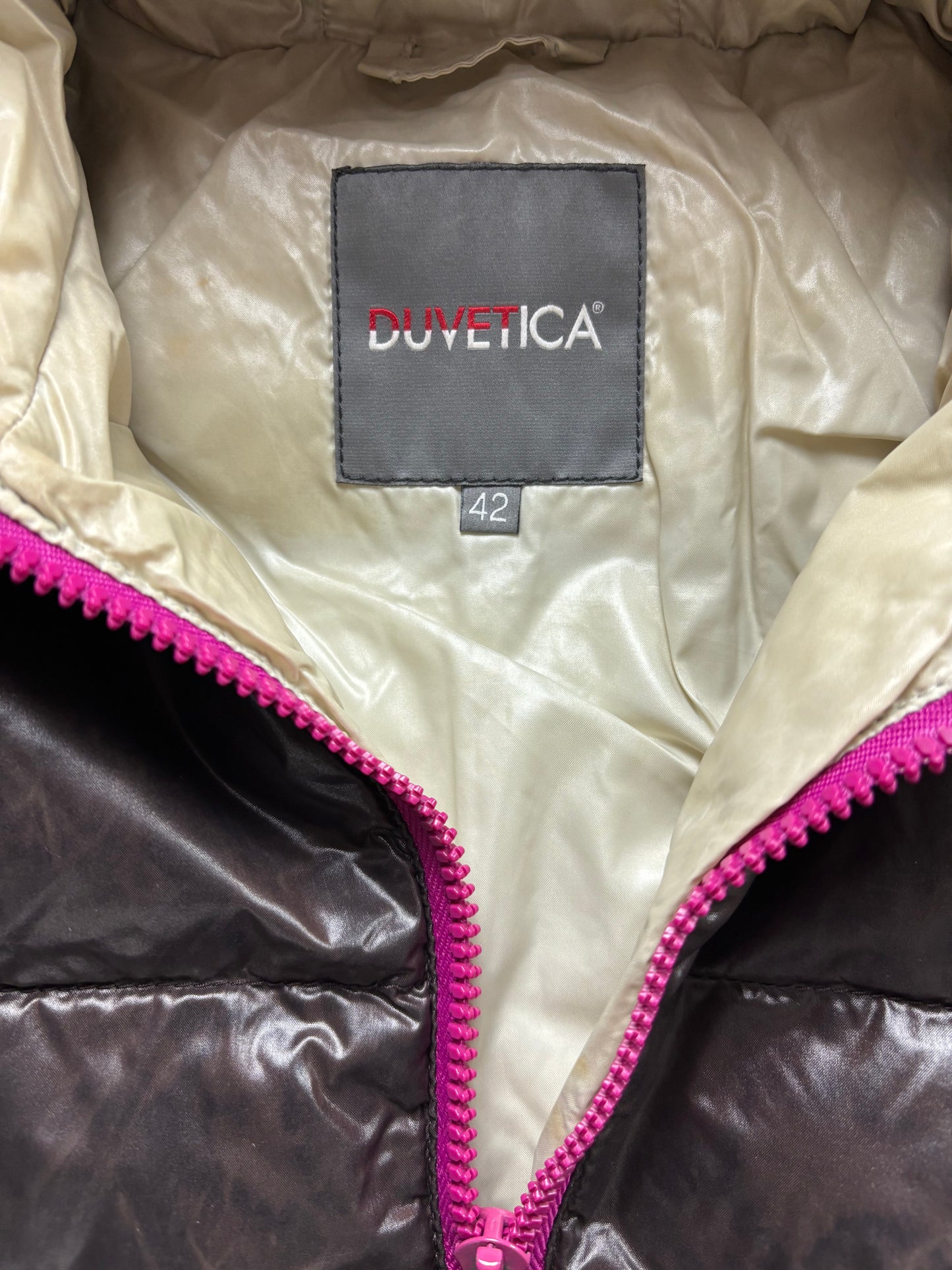 DUVETICA BROWN PUFFER JACKET (S)