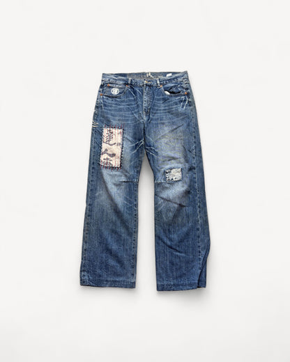 JAPANESE EMBROIDERED DENIM W36 L32 #JAP15