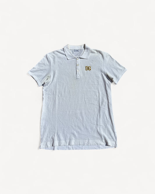 DOLCE & GABBANA WHITE POLO SHIRT (M)