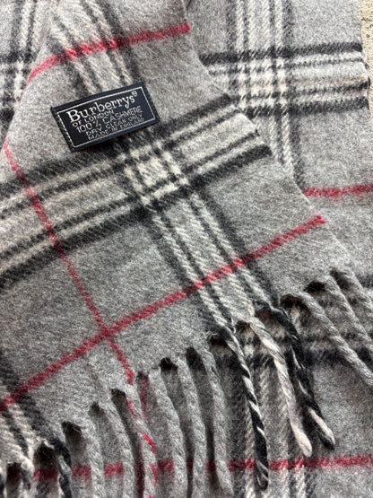 BURBERRY NOVACHECK CASHMERE SCARF GREY