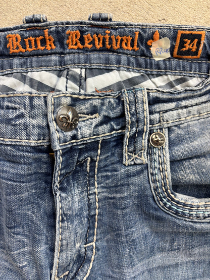 ROCK REVIVAL JEANS W34 L32 #RR40