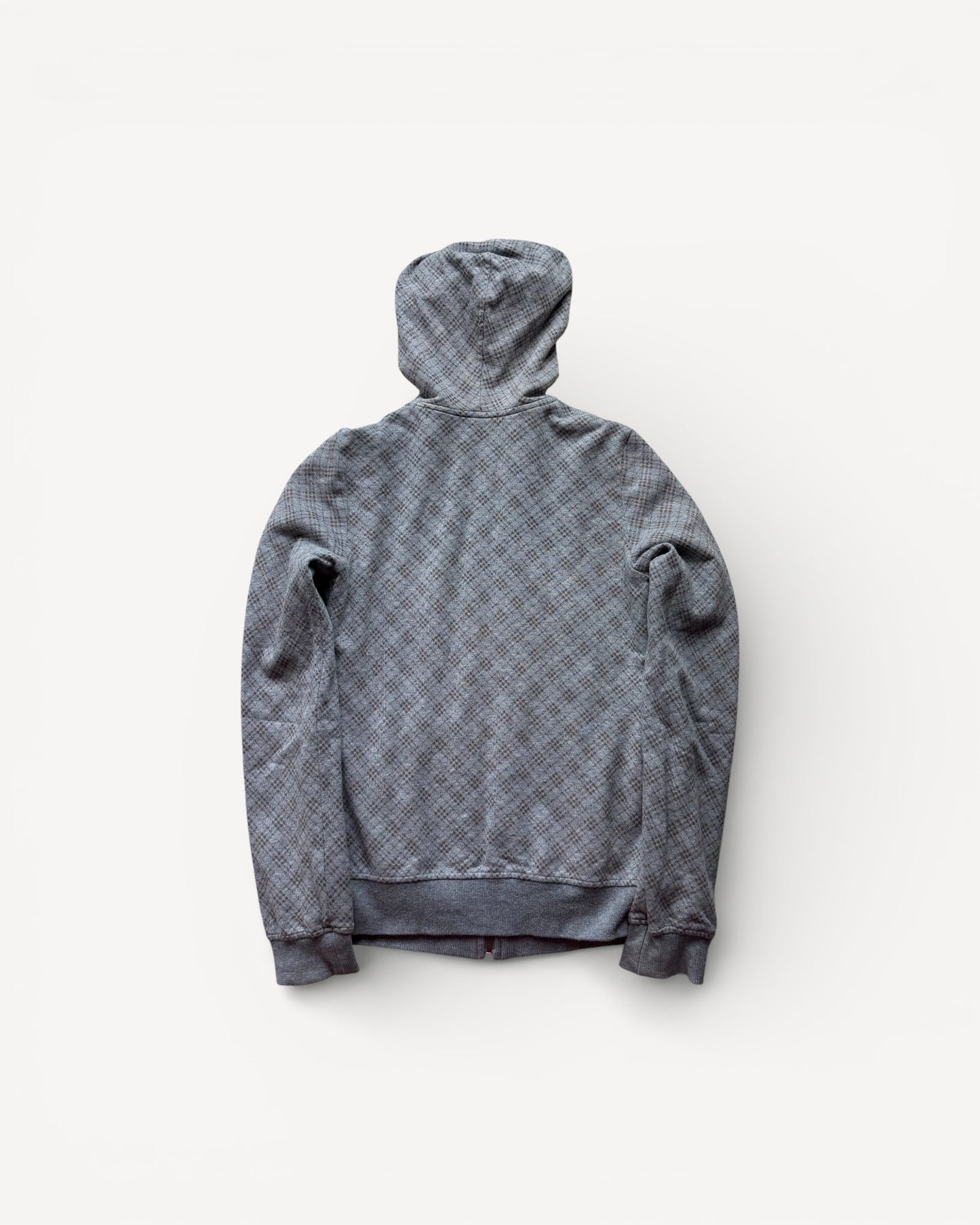 BURBERRY GREY REVERSIBLE ZIP UP HOODIE (S)
