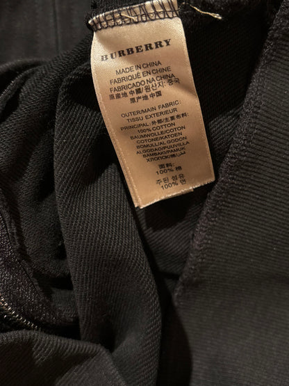 BURBERRY BLACK ZIP UP HOODIE (L)