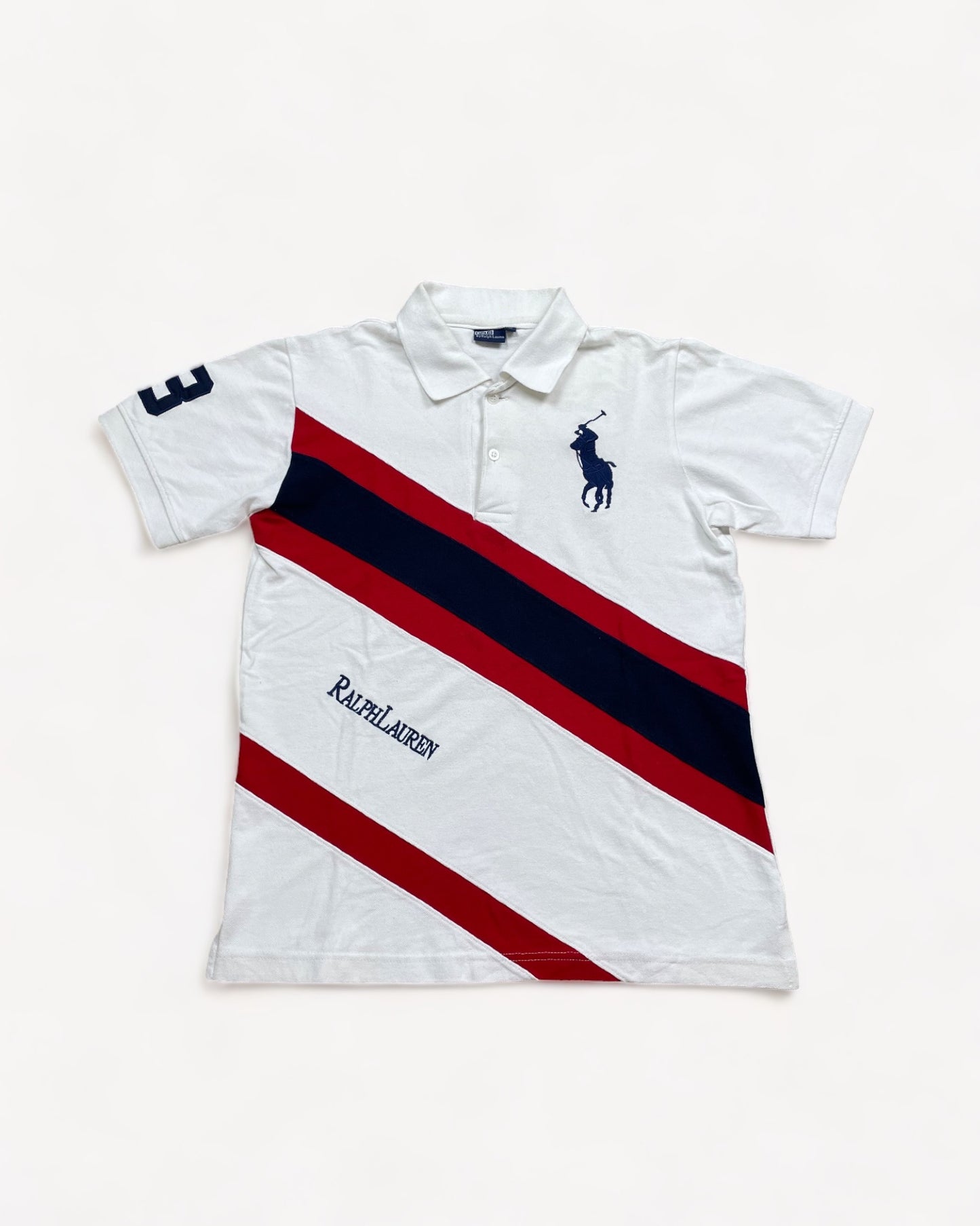 RALPH LAUREN STRIPED POLO SHIRT (M)