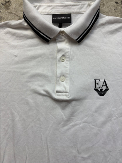 ARMANI WHITE POLO SHIRT (M)