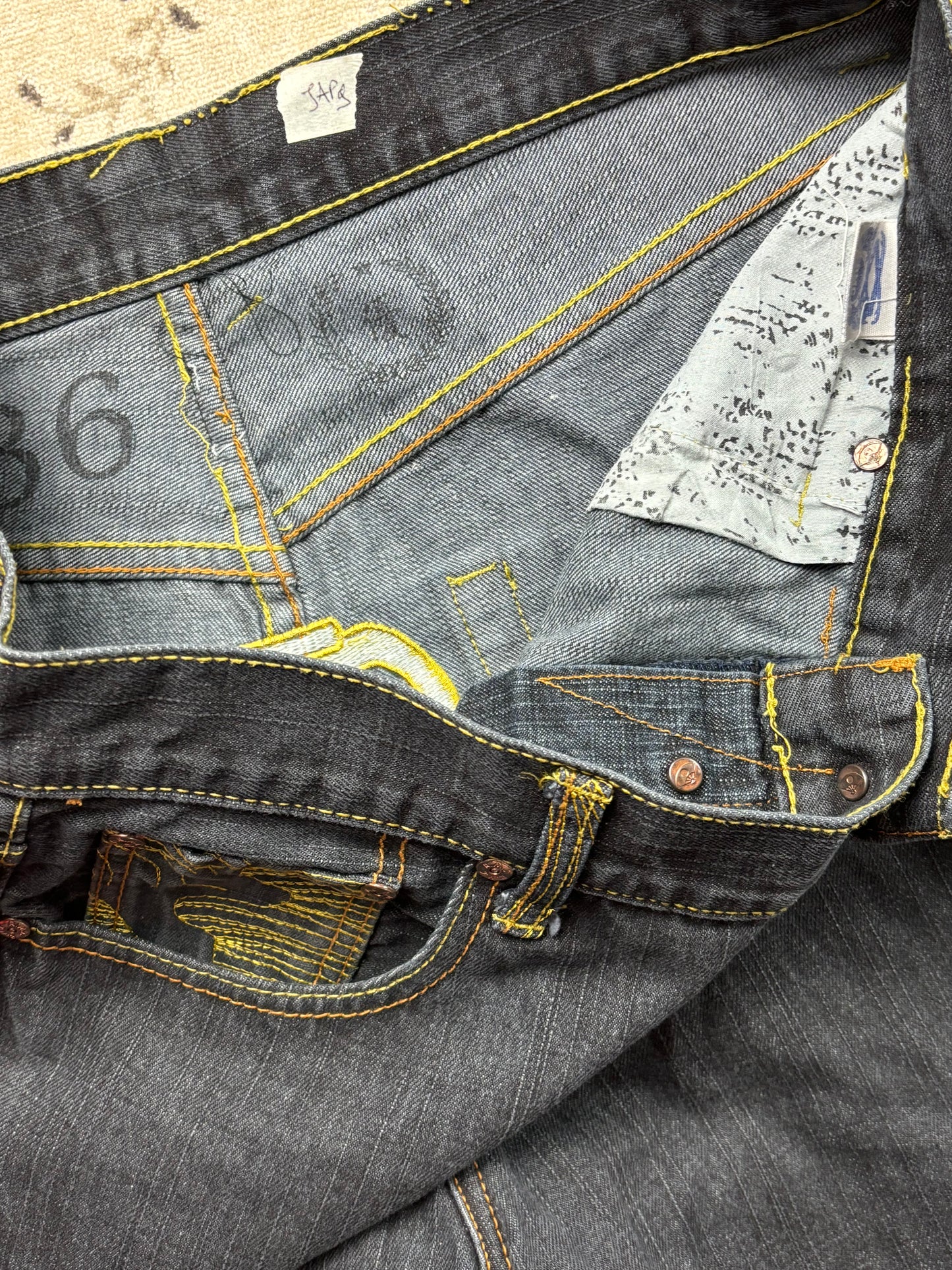 RMC EMBROIDERED DENIM W36 L32 #JAP9