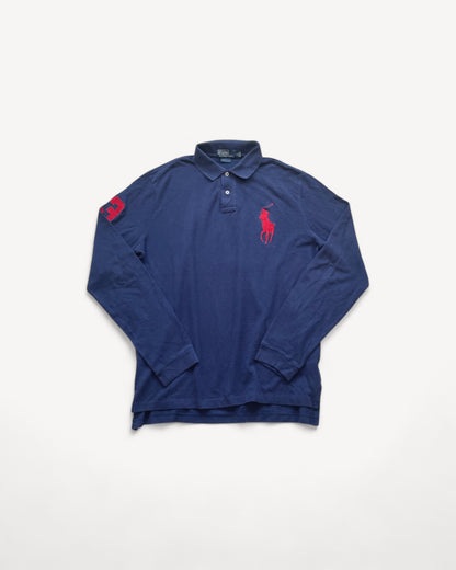 RALPH LAUREN LONGSL. POLO SHIRT NAVY (L)