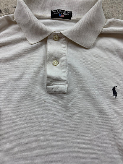 RALPH LAUREN LONGSL. POLO SHIRT WHITE (M)