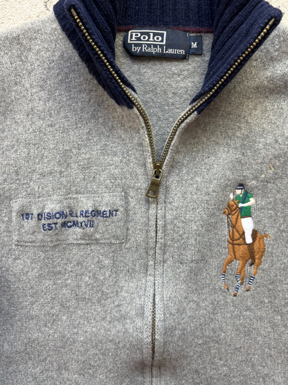 RALPH LAUREN GREY ZIP UP KNIT (S)