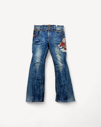 JAPANESE EMBROIDERED DENIM W32 L32 #JAP6