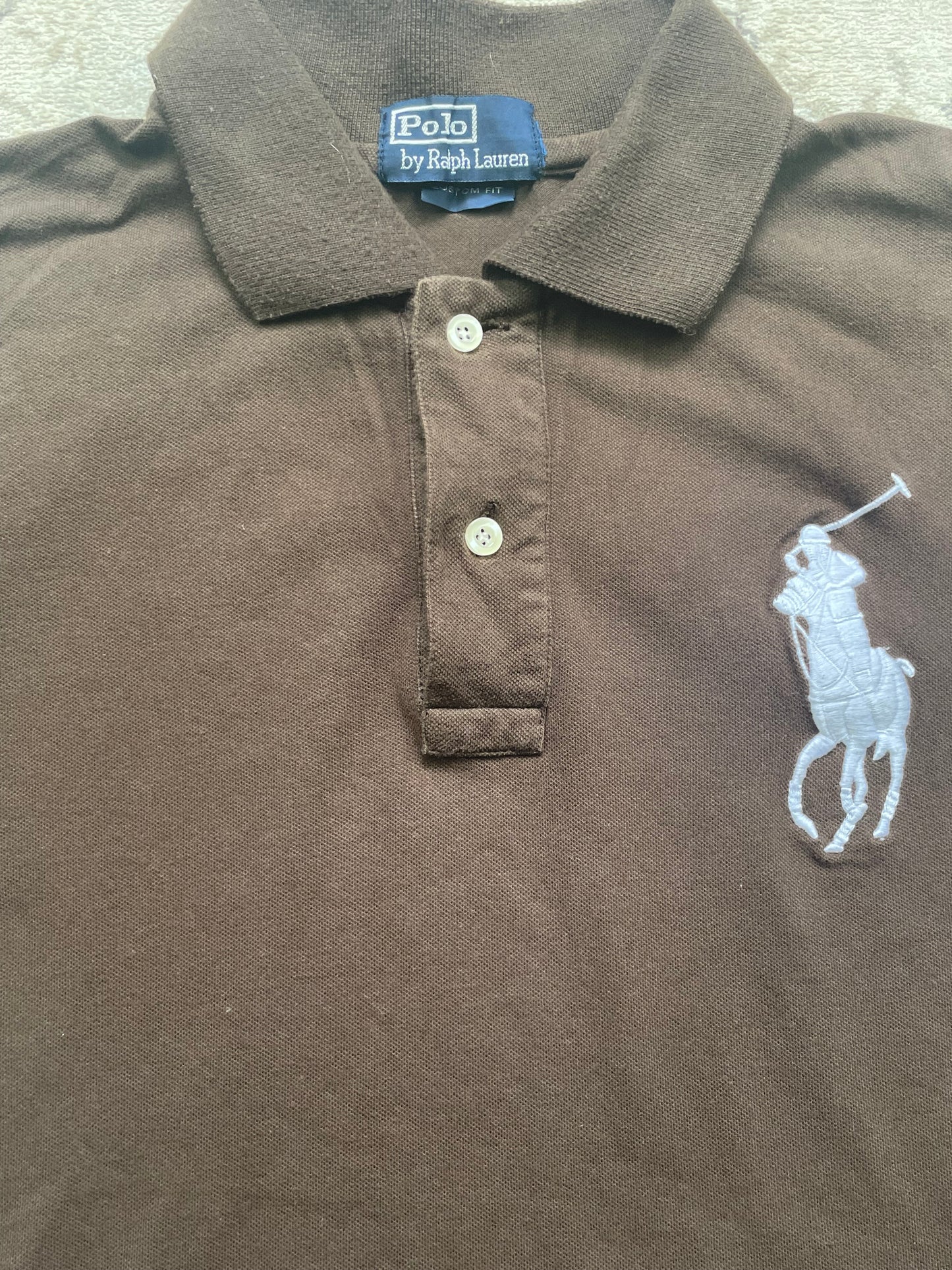 RALPH LAUREN POLO SHIRT BROWN (L)