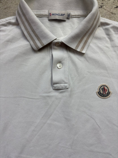 MONCLER WHITE POLO SHIRT (M)