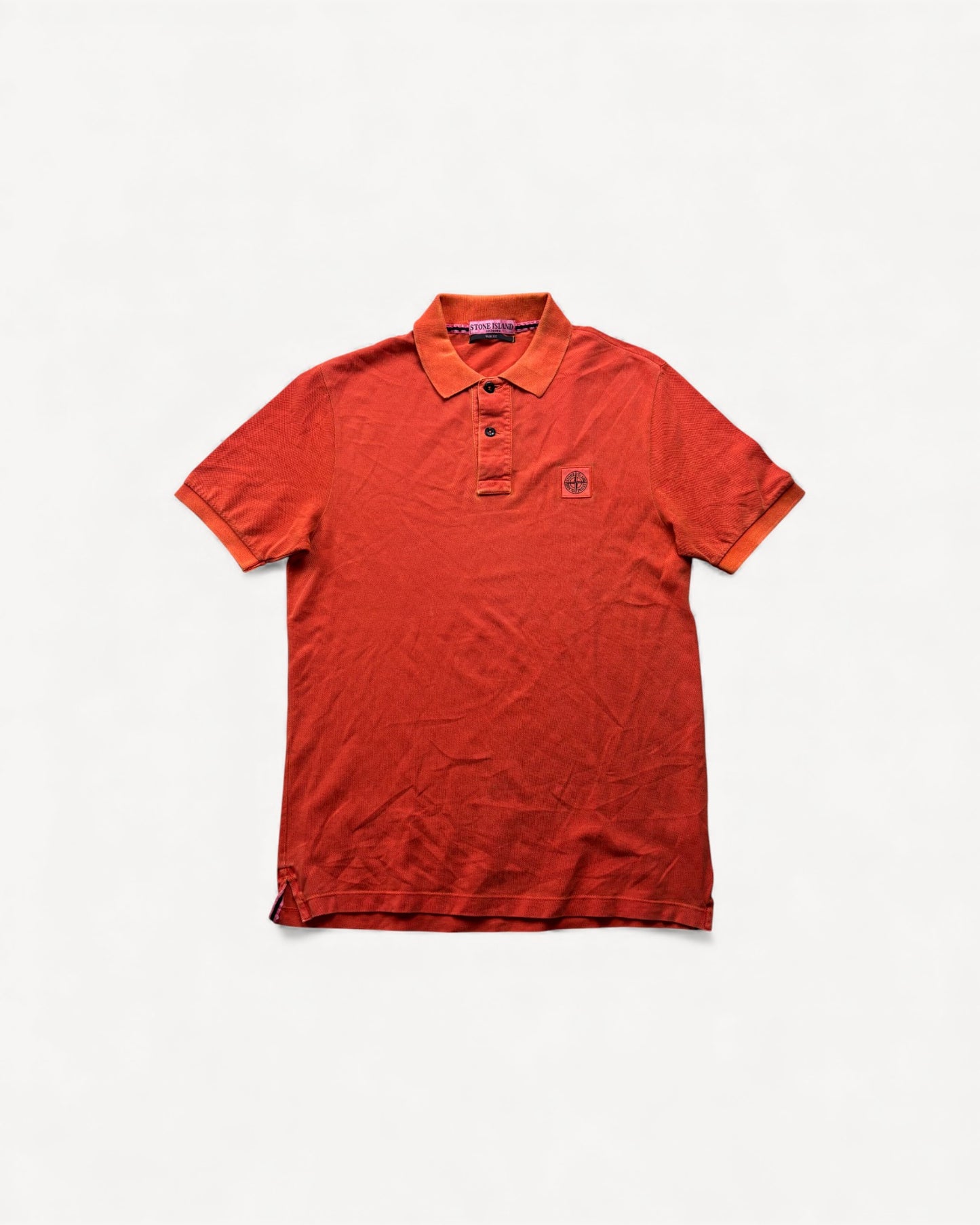 STONE ISLAND ORANGE POLO SHIRT (M)