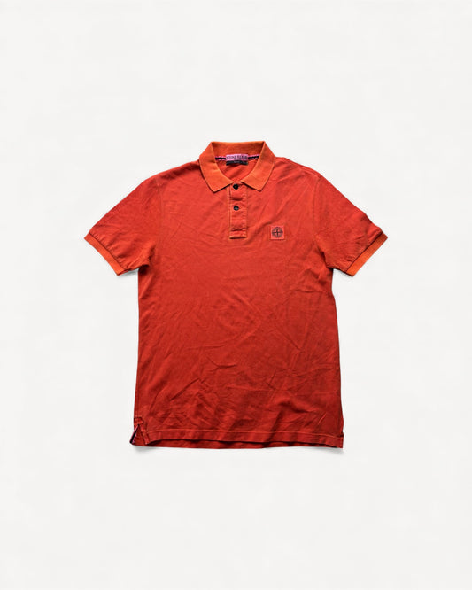 STONE ISLAND ORANGE POLO SHIRT (M)