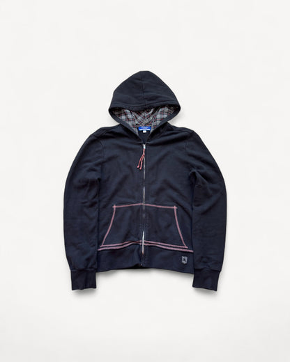 BURBERRY BLACK ZIP UP HOODIE (S)
