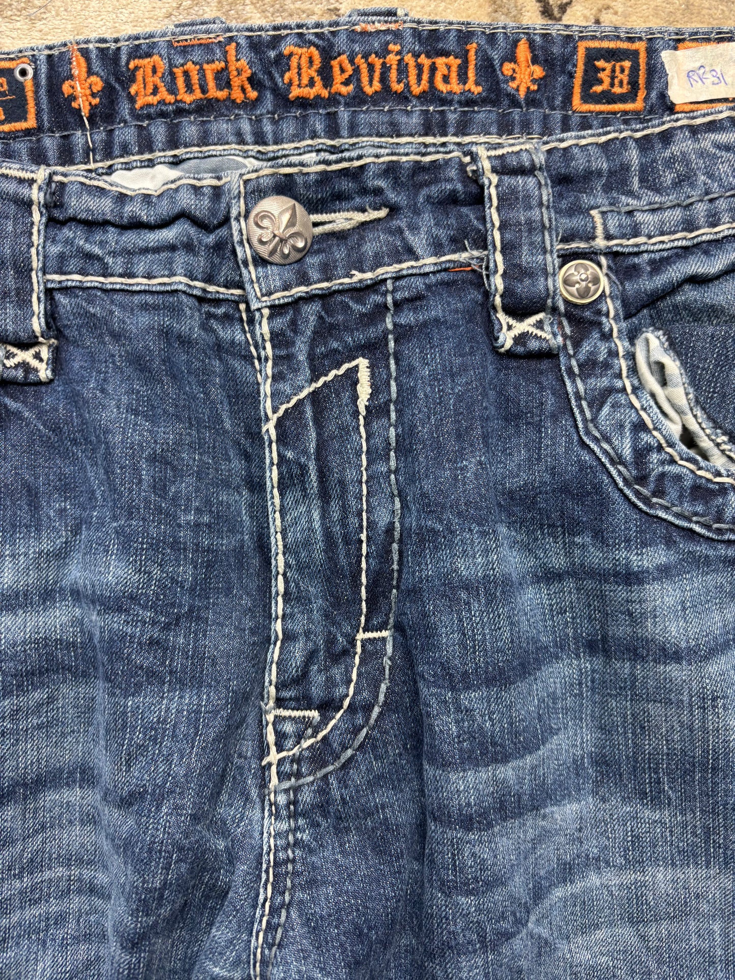 ROCK REVIVAL JEANS W38 L34 #RR31