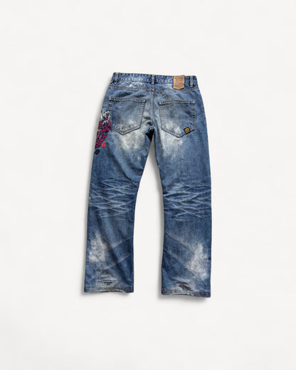 JAPANESE EMBROIDERED DENIM W32 L32 #JAP5