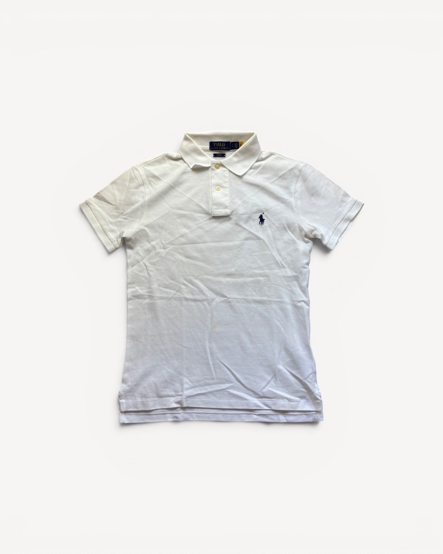 RALPH LAUREN POLO SHIRT WHITE (S)