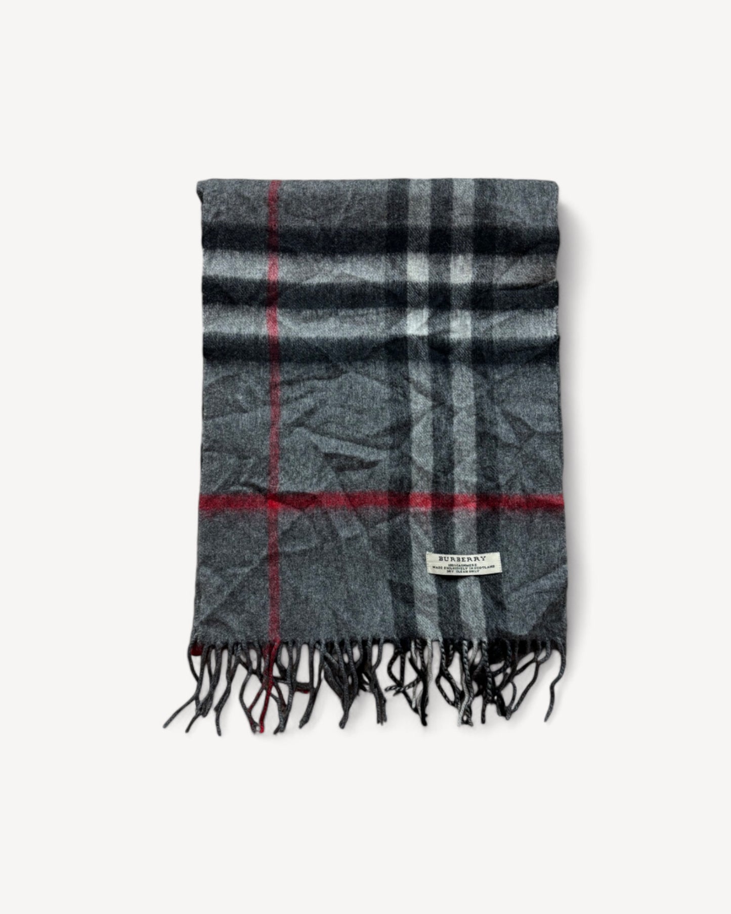 BURBERRY NOVACHECK CASHMERE SCARF GREY