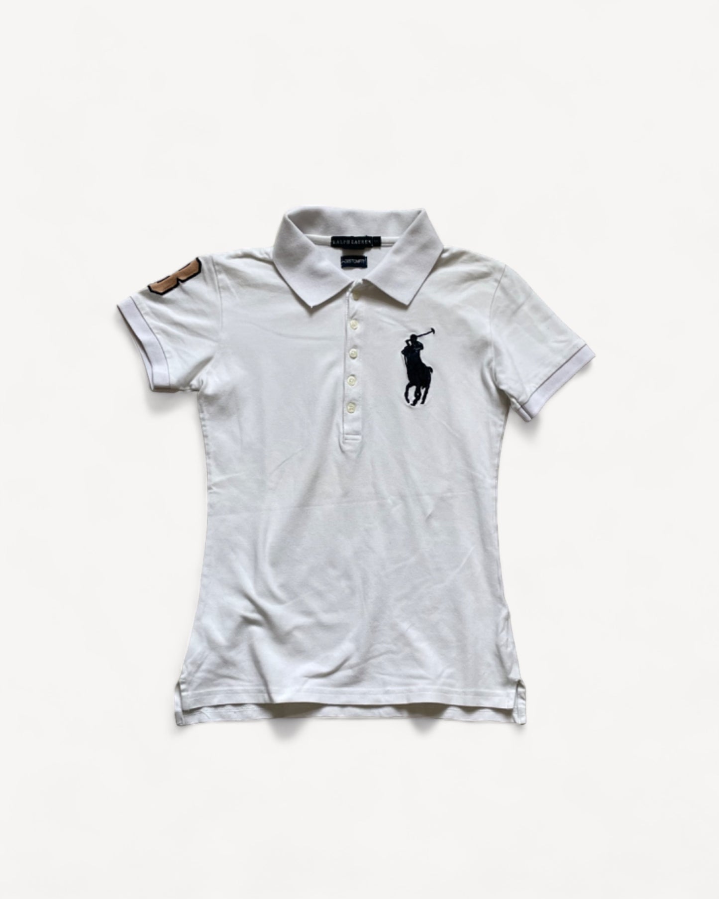 RALPH LAUREN POLO SHIRT WHITE (XS)