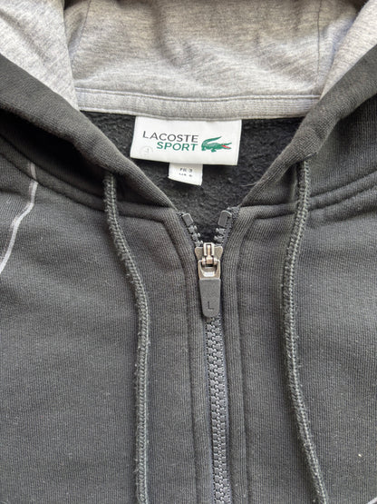 LACOSTE BLACK ZIP UP HOODIE (S)