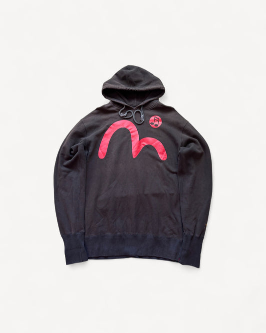 EVISU BLACK HOODIE (XL)