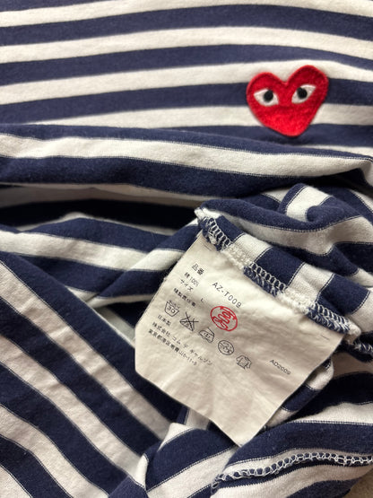 CDG PLAY STRIPED LONGSLEEVE (S)