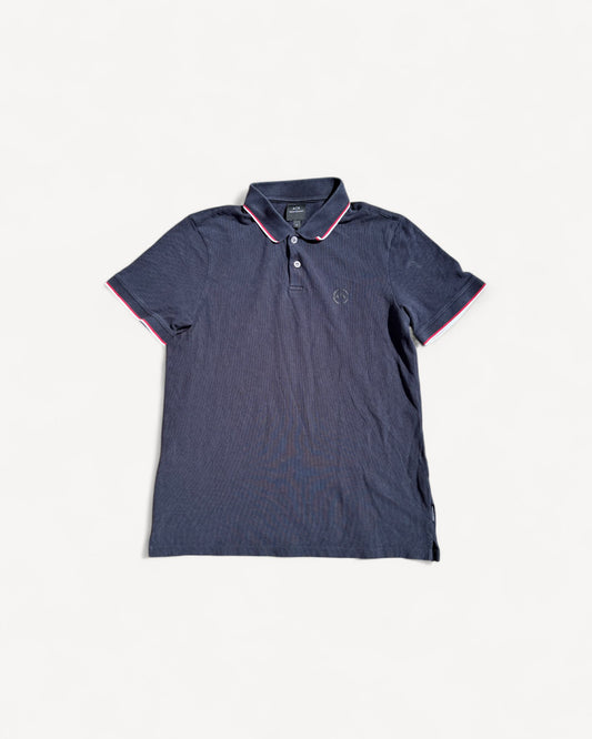 ARMANI NAVY POLO SHIRT (M)