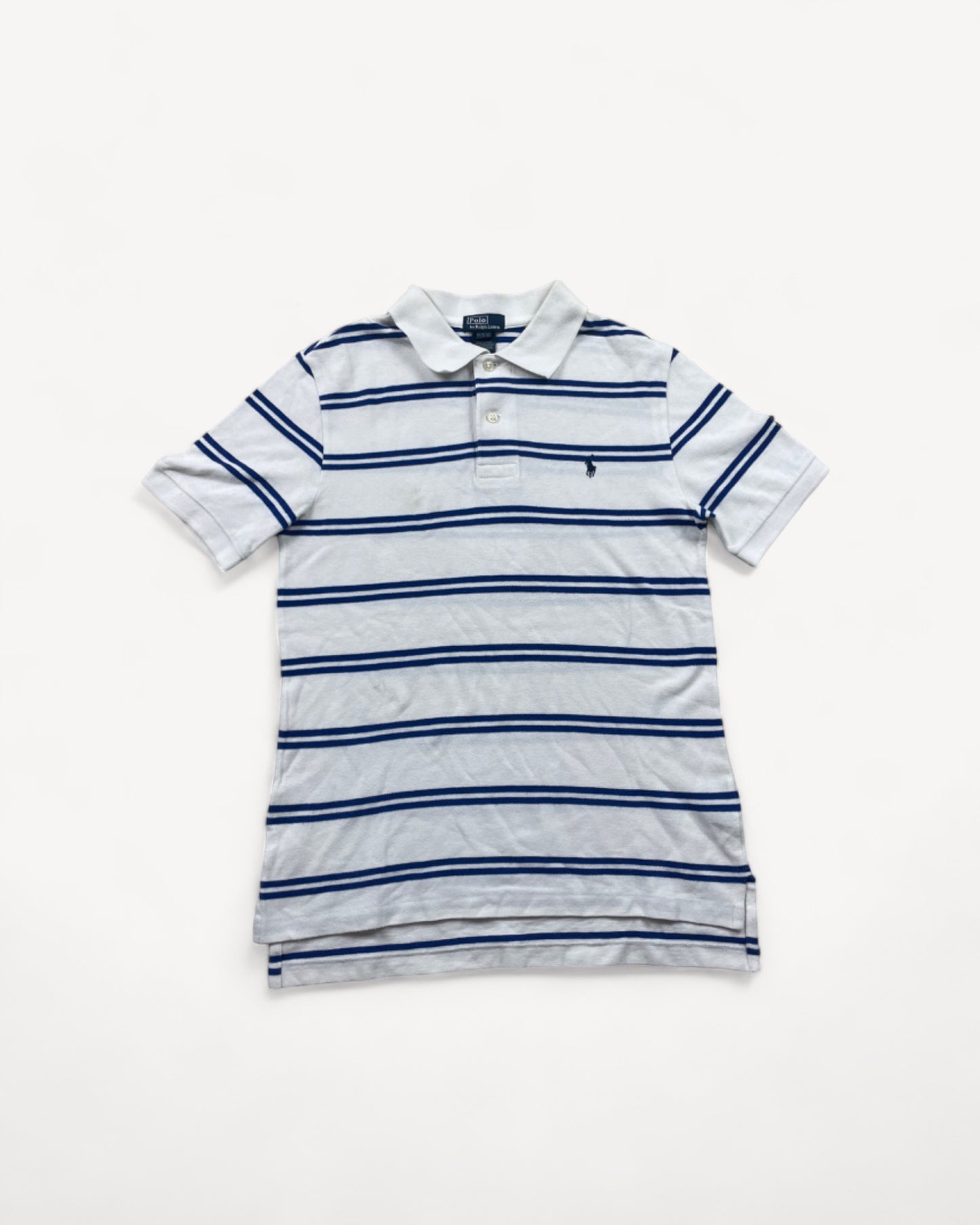 RALPH LAUREN POLO SHIRT WHITE STRIPED (S)