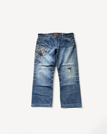 JAPANESE EMBROIDERED DENIM W38 L30 #JAP20