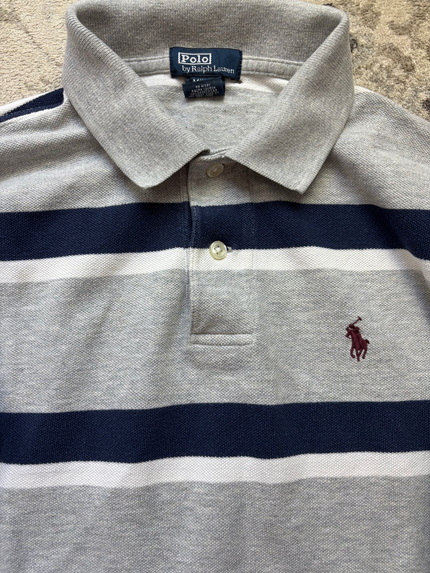 RALPH LAUREN LONGSL. POLO SHIRT GREY (S)