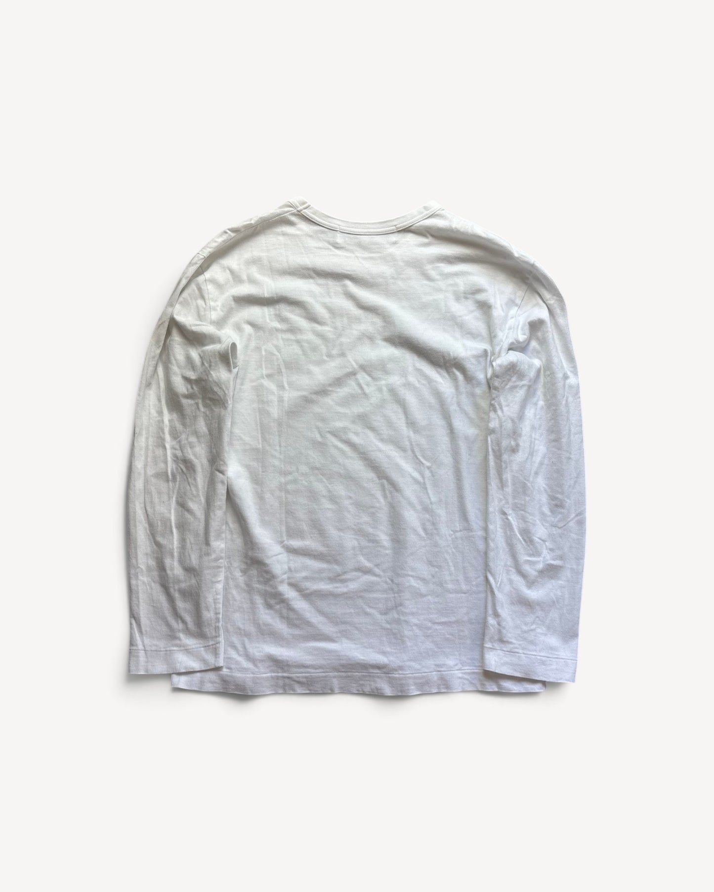 CDG PLAY WHITE LONGSLEEVE (L)
