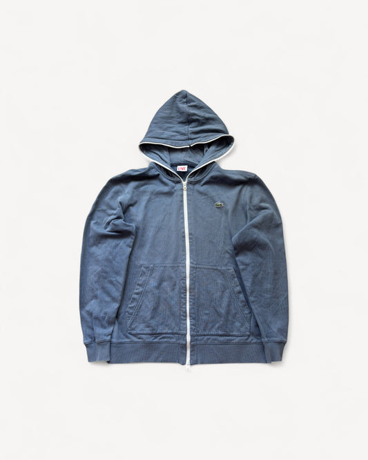 LACOSTE GREY ZIP UP HOODIE (L)
