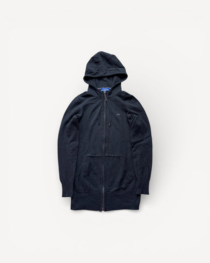 BURBERRY BLACK ZIP UP HOODIE (S)