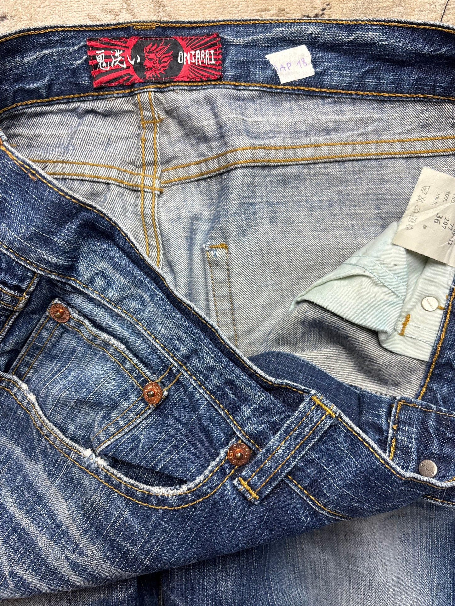 JAPANESE EMBROIDERED DENIM W36 L34 #JAP18