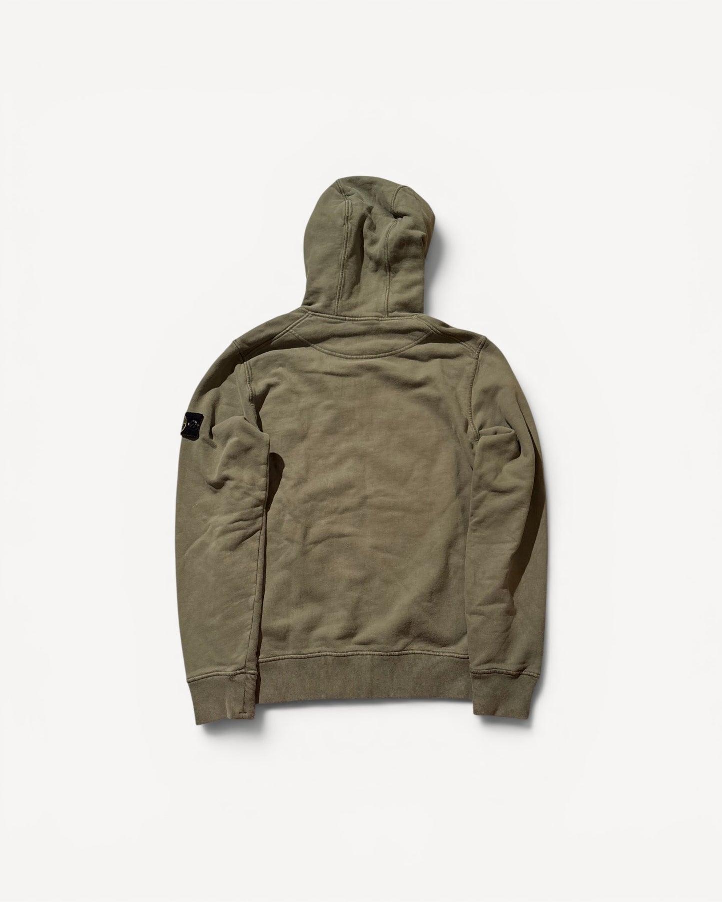 STONE ISLAND BEIGE ZIP UP HOODIE (S)