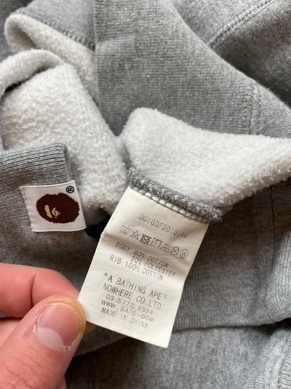 BAPE GREY/RED HOODIE (L)