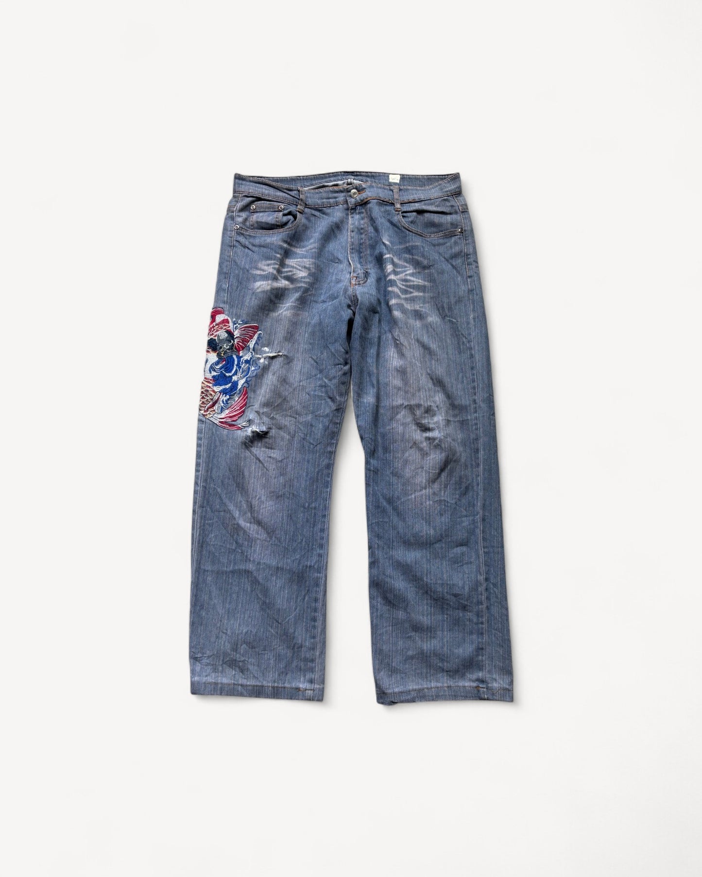 JAPANESE EMBROIDERED DENIM W36 L30 #JAP18