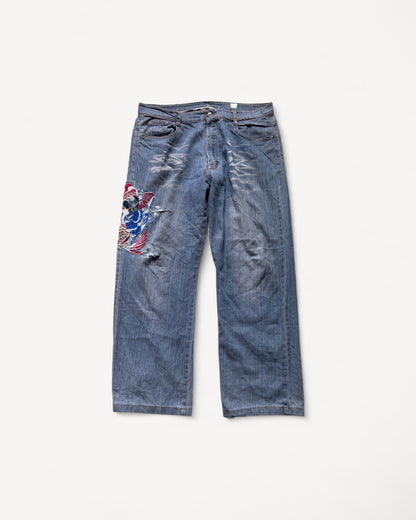 JAPANESE EMBROIDERED DENIM W36 L30 #JAP18