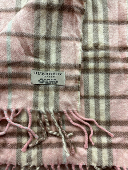 BURBERRY NOVACHECK CASHMERE SCARF PINK