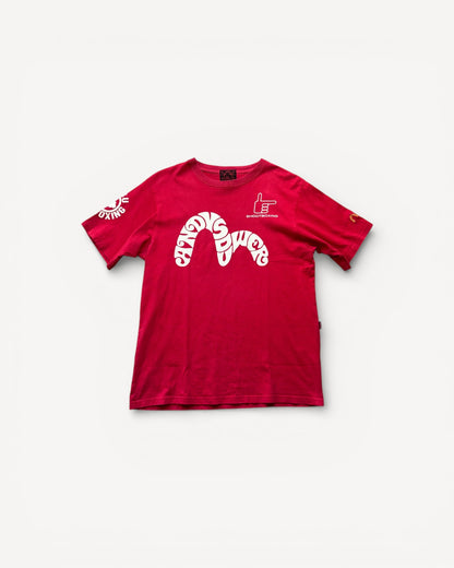 EVISU RED T-SHIRT (L)