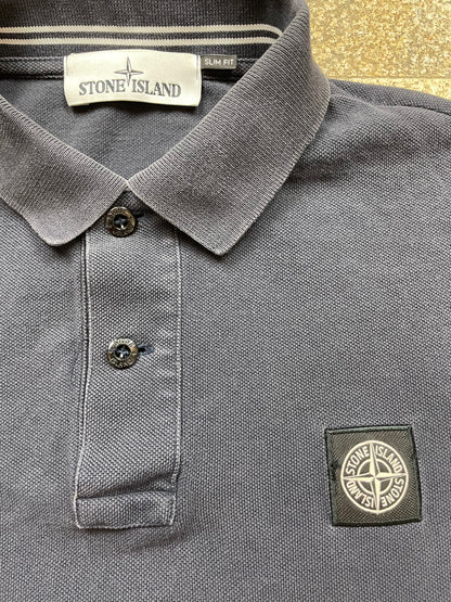 STONE ISLAND NAVY POLO SHIRT (S)