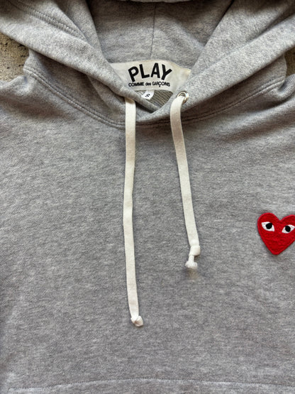 CDG PLAY GREY HOODIE (S)