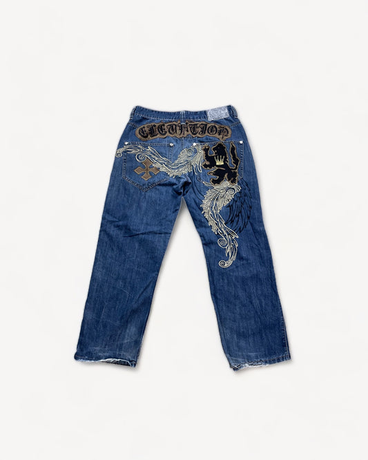 JAPANESE EMBROIDERED DENIM W32 L30 #JAP8