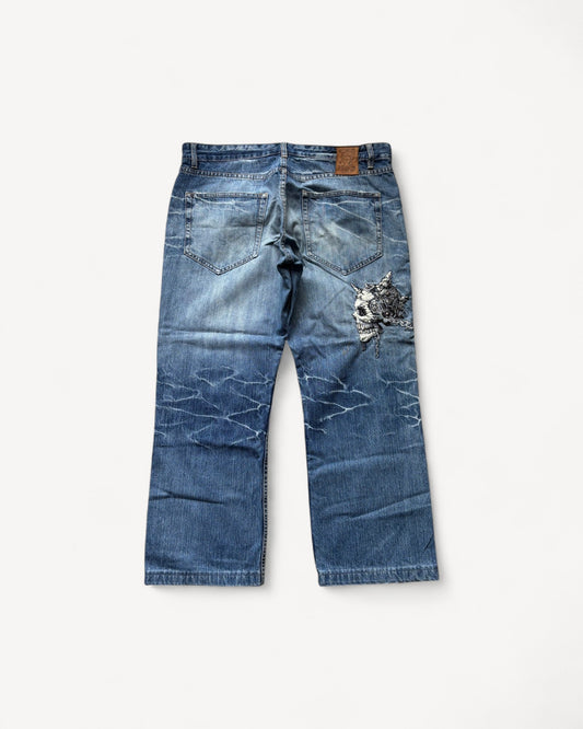 JAPANESE EMBROIDERED DENIM W38 L30 #JAP20
