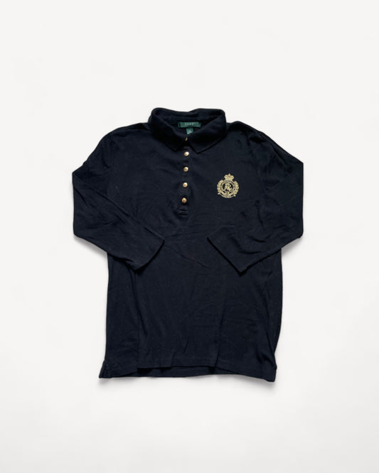 RALPH LAUREN POLO LONGSL. SHIRT BLACK (XS)