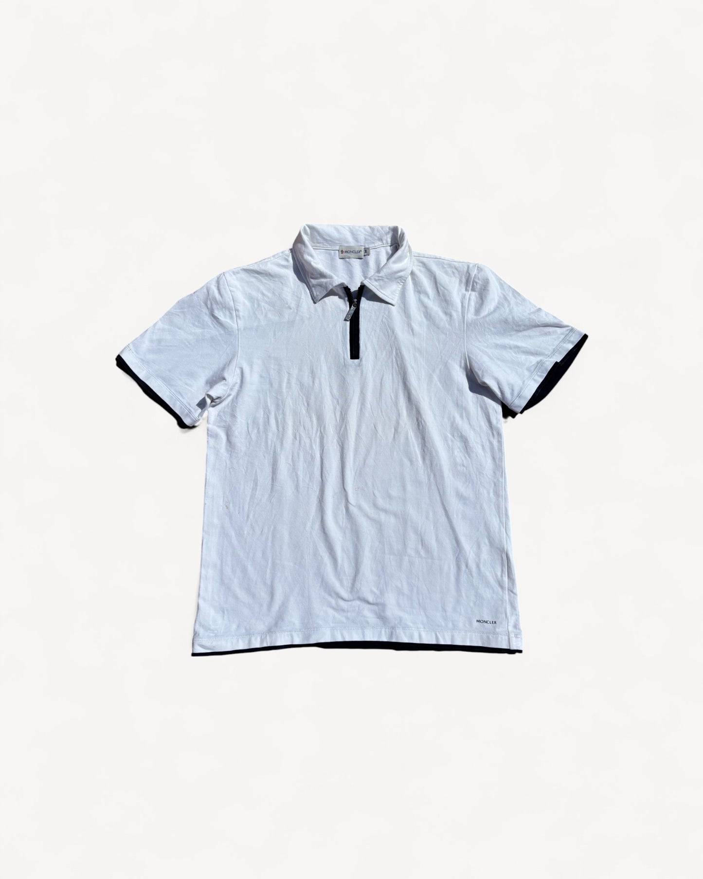 MONCLER WHITE POLO SHIRT (M)