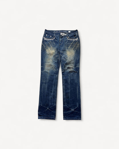 JAPANESE EMBROIDERED DENIM W34 L34 #JAP13