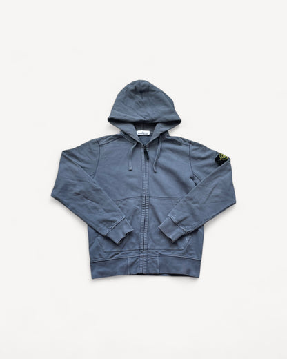 STONE ISLAND GREY ZIP UP HOODIE (M)