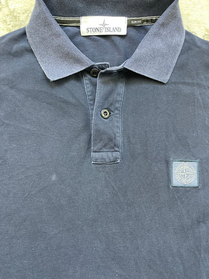 STONE ISLAND NAVY POLO SHIRT (L)